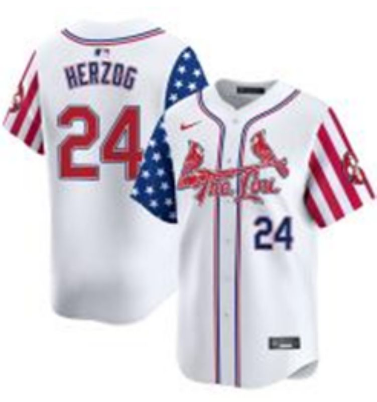 Men 2025 St.Louis Cardinals #24 Herzog White a generation of national flags Joint Name Nike MLB Jersey style 4->st.louis cardinals->MLB Jersey